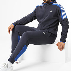 Adidas trainingspak 3 strepen MTS blauw
