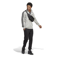 Adidas trainingspak 3 strepen badstof track grijs/zwart