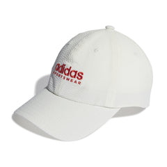 Adidas pet DD tekst volwassenen wit/rood