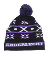 Anderlecht muts pompon zwart/paars