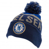 Chelsea muts pompon tekst blauw/grijs