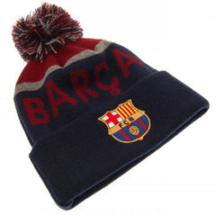 FC Barcelona muts pompon tekst blauw/grijs