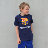 T-shirt FC Barcelone logo ENFANT marine