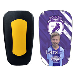 Gepersonaliseerde scheenlappen met foto + logo en naam - Flexibel