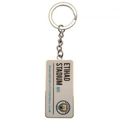 Manchester City sleutelhangerplaat Etihad Stadium wit