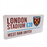 West Ham plaque blanche 40 x 18 cm