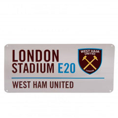West Ham plaat wit 40 x 18 cm