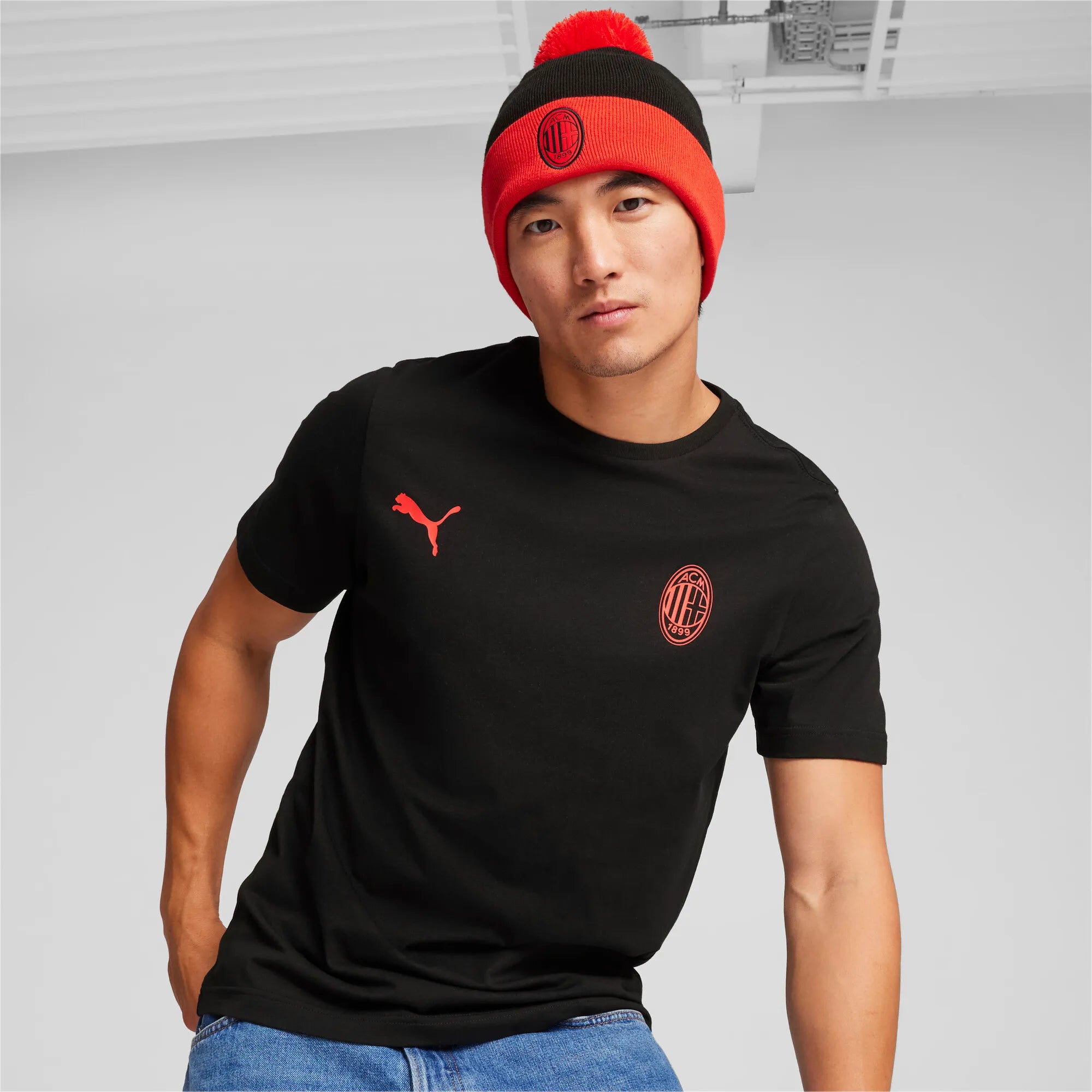 AC Milan muts pompon Puma rood/zwart