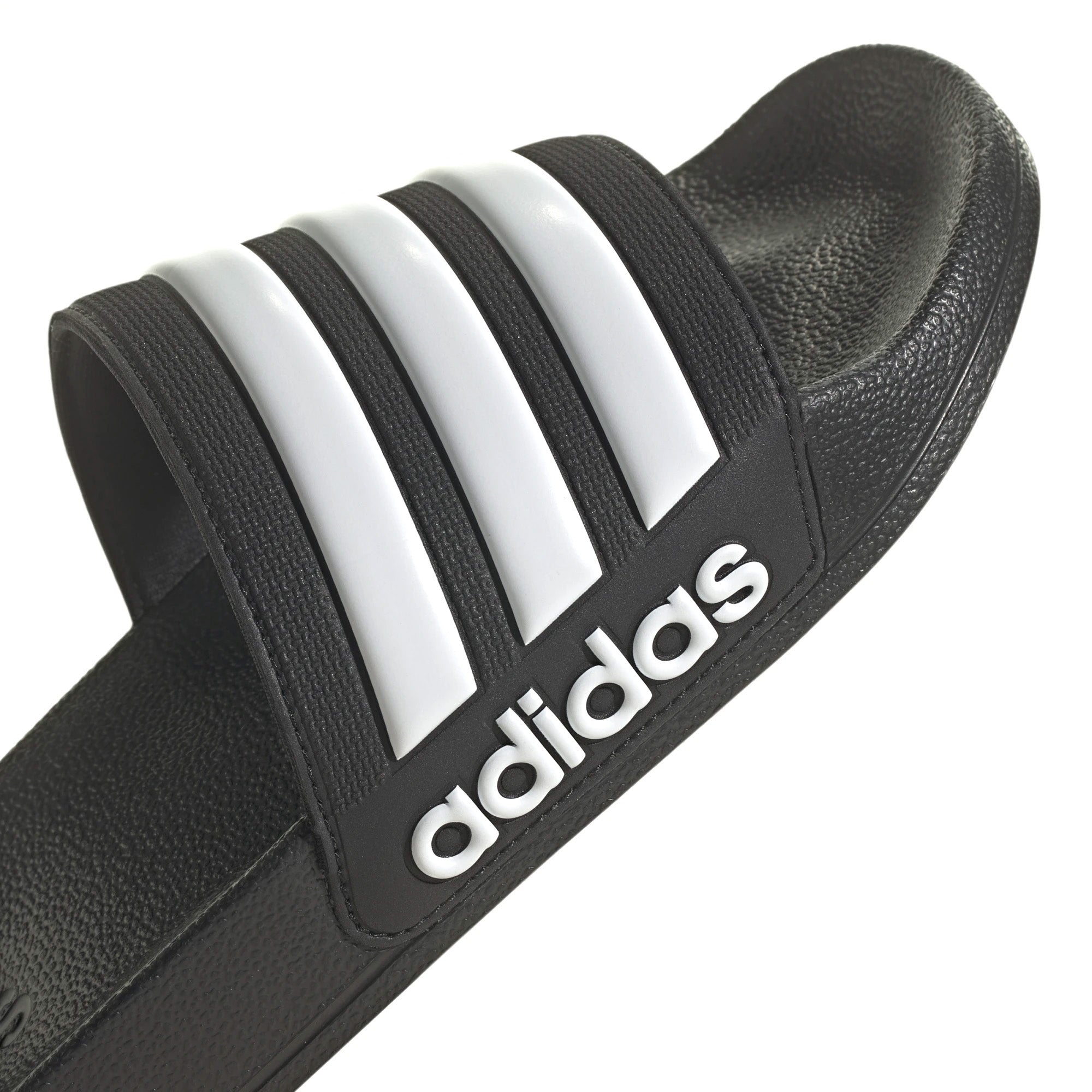 Adidas chaussons Adilette texte noir/blanc