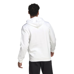 Adidas sweat à capuche rayures logo "Essentials polaire" blanc