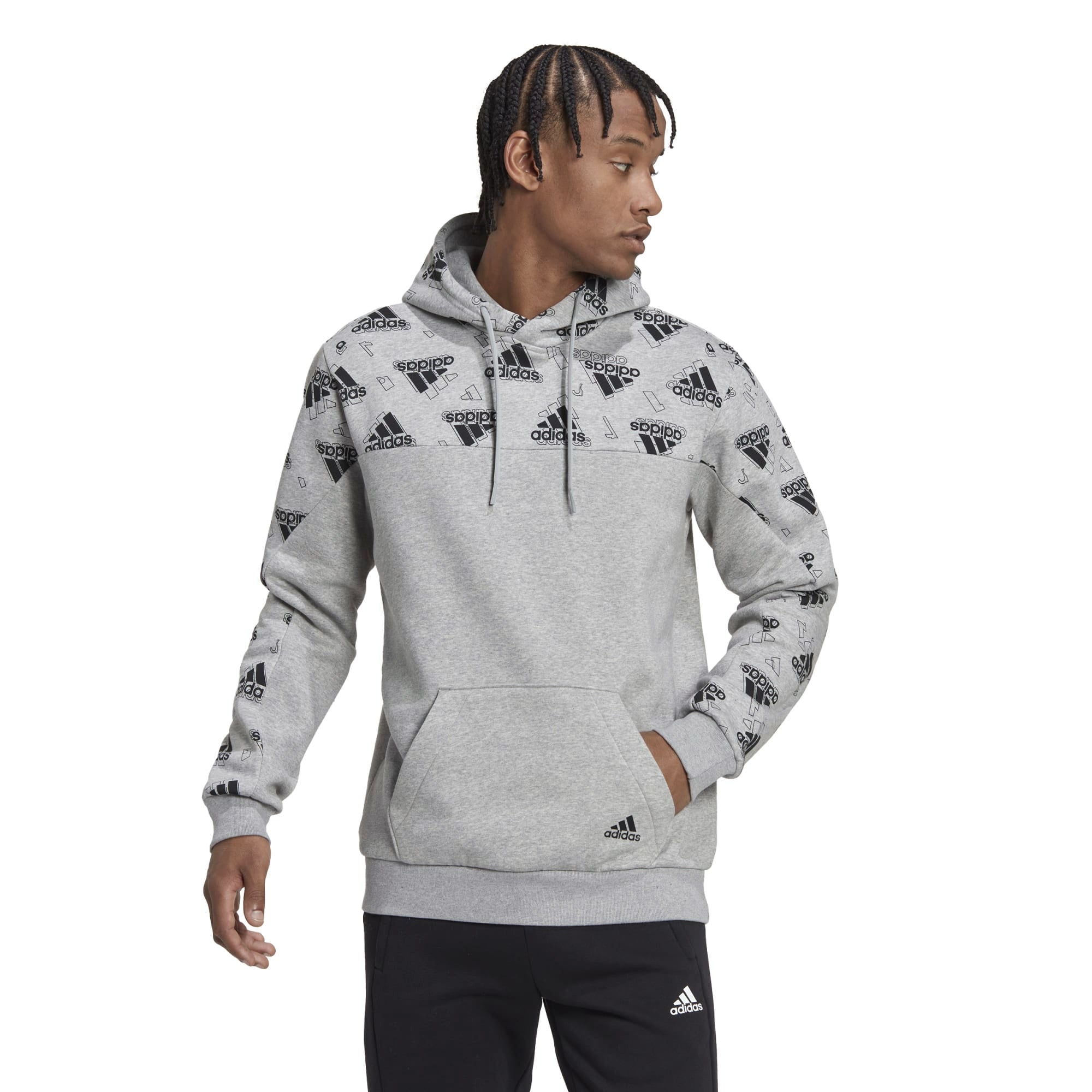 Adidas hoodie stadium graphic grijs