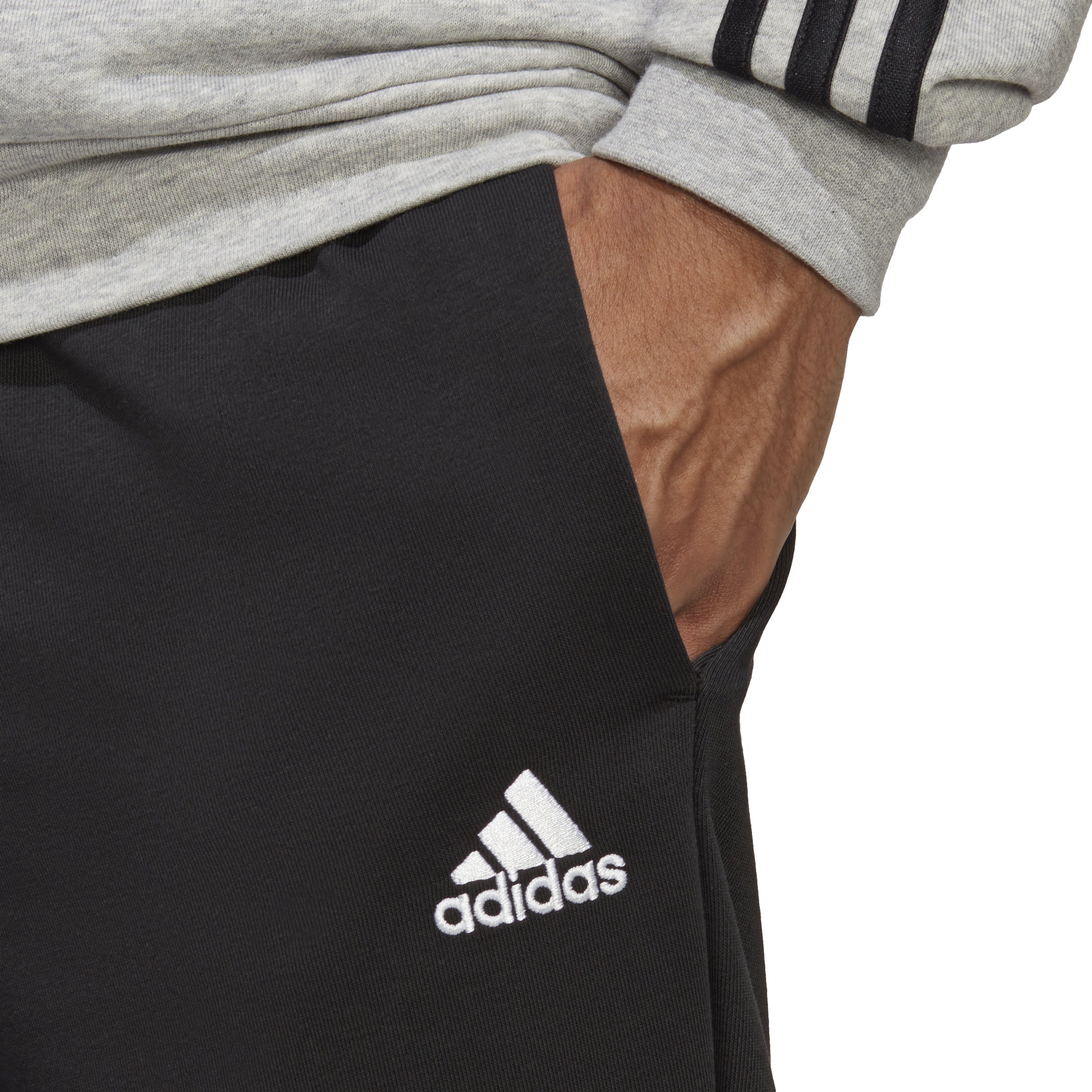 Adidas trainingspak 3 stripes terry track grijs/zwart