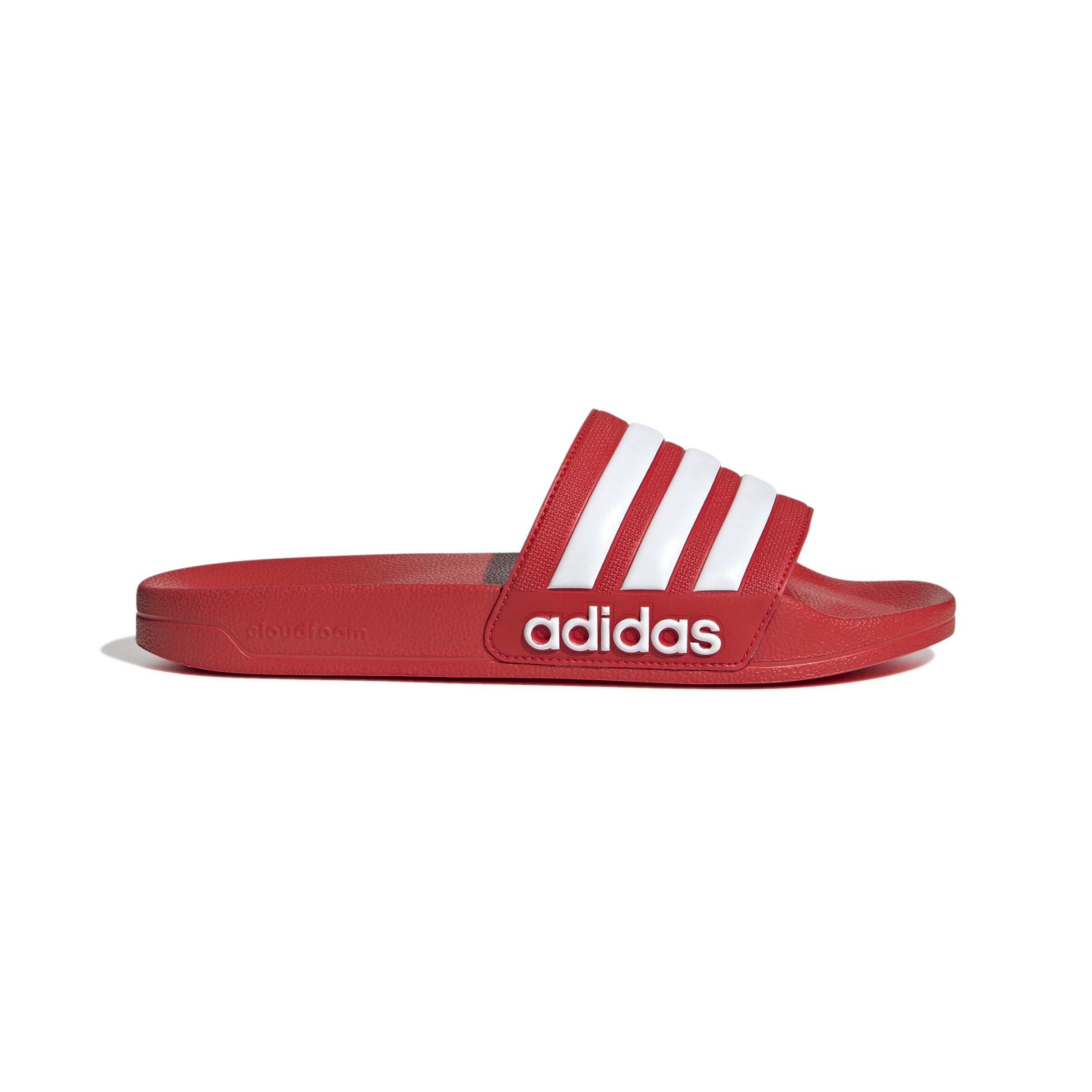 Chaussons Adidas Adilette texte rouge