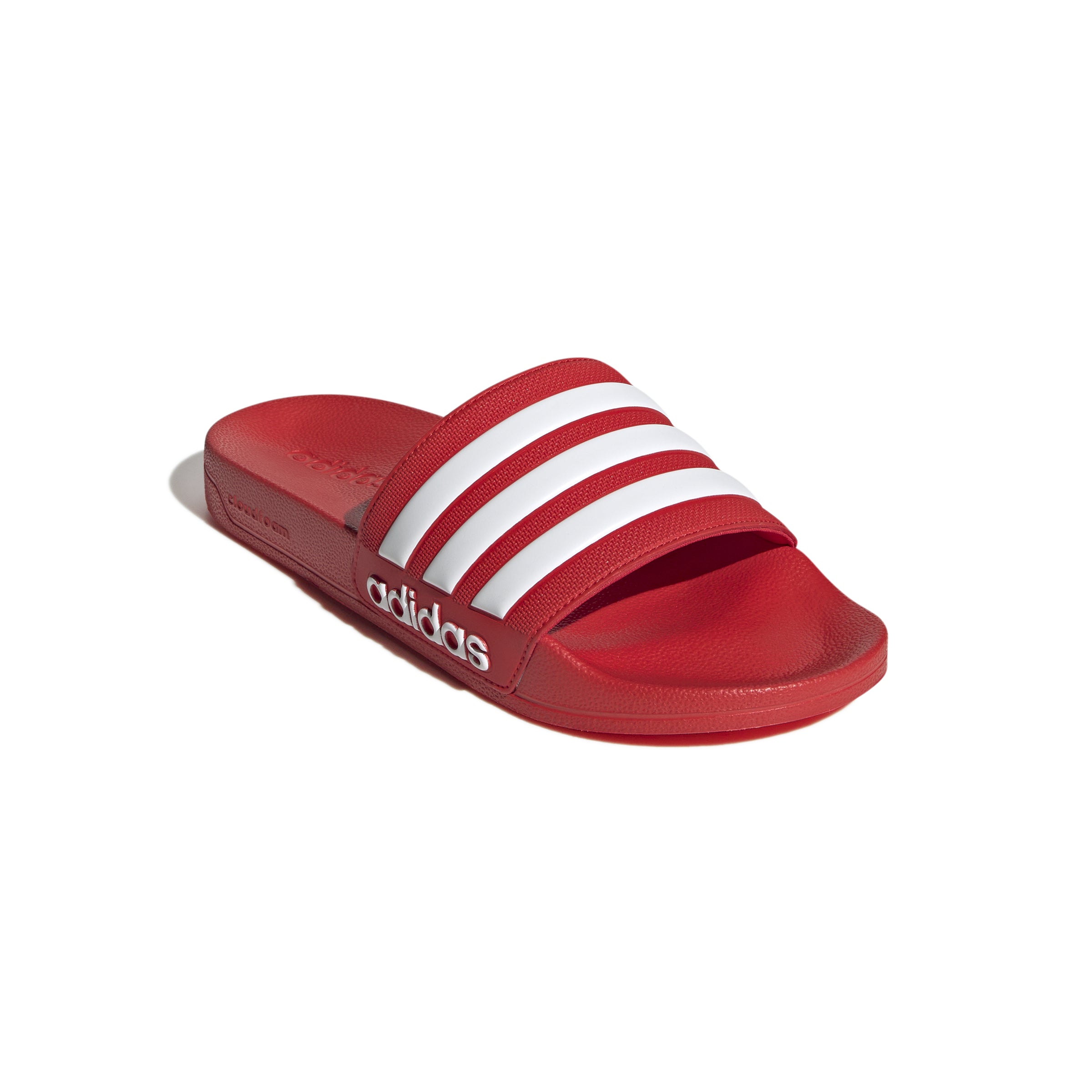 Chaussons Adidas Adilette texte rouge