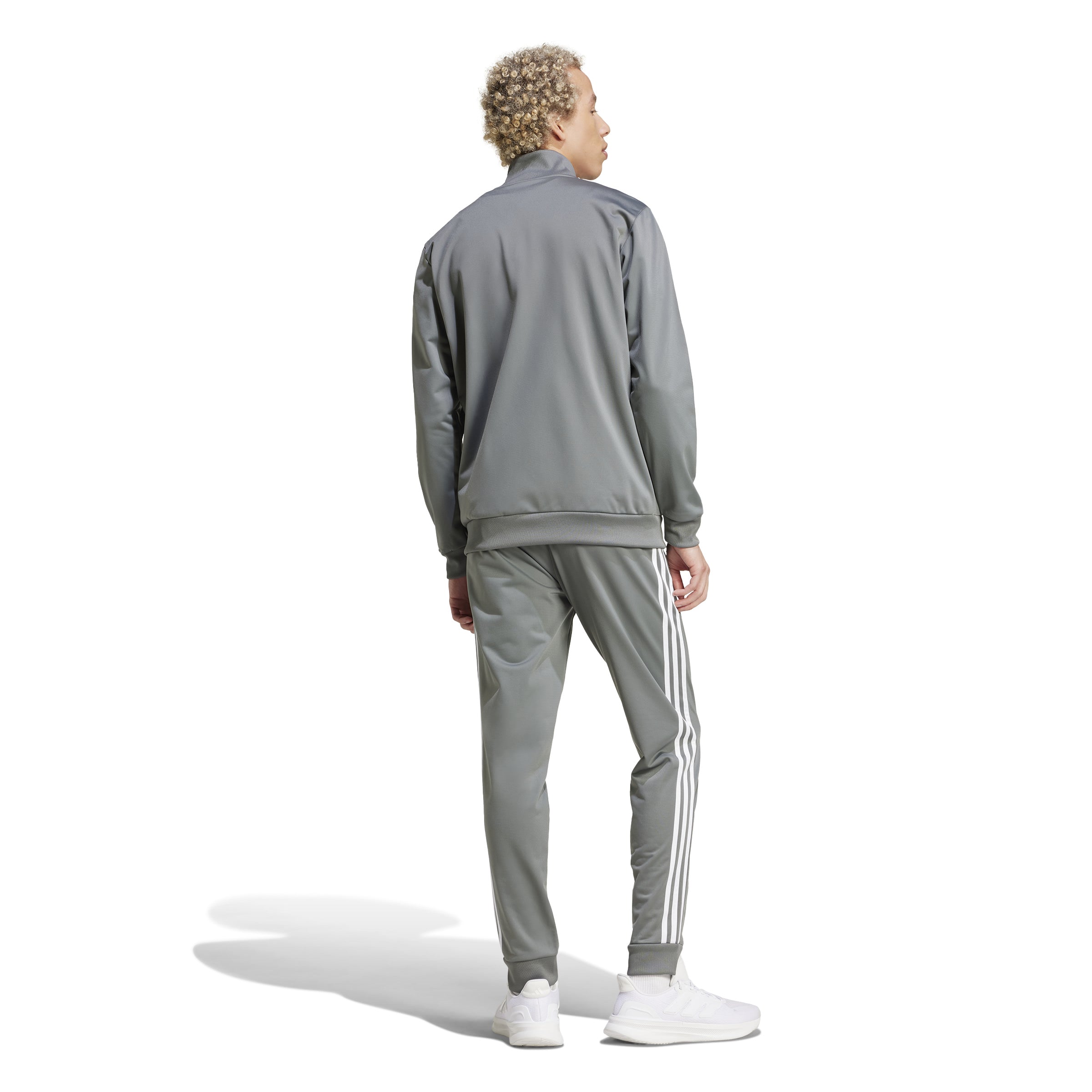 Adidas trainingspak 3 stripes tricot track grijs