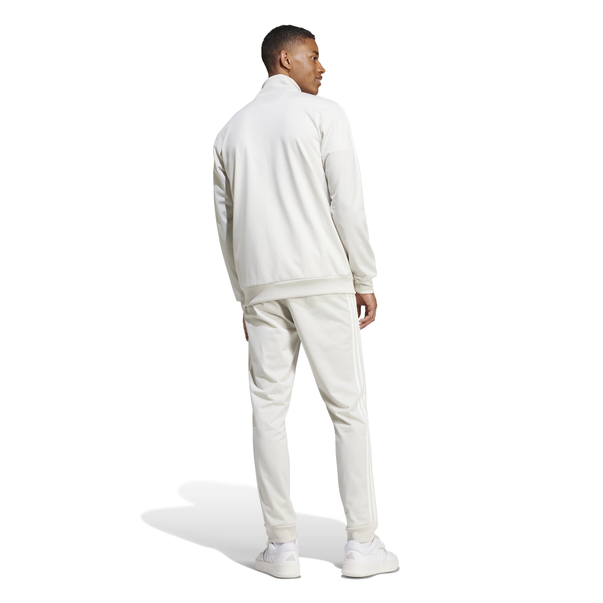 Adidas trainingspak 3 stripes tricot track beige