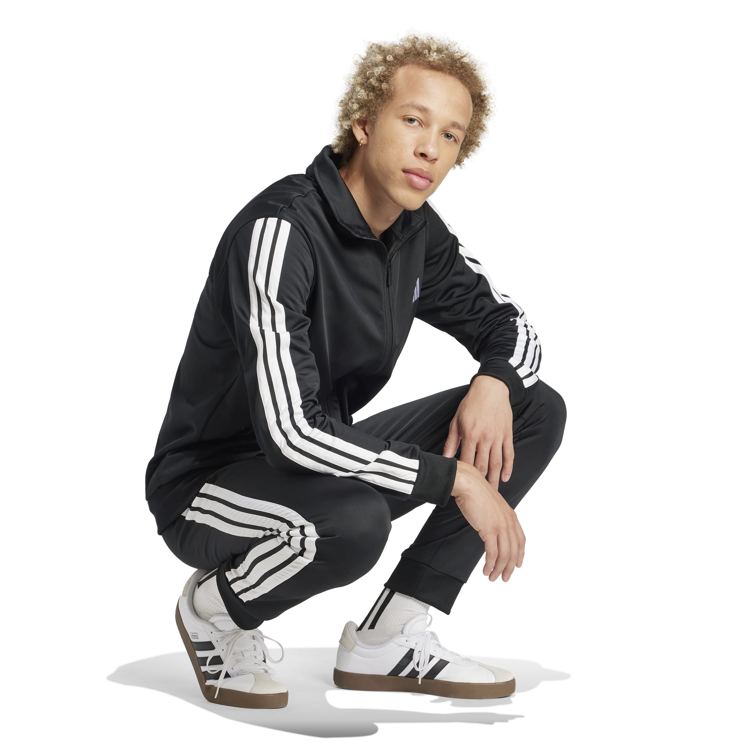 Adidas trainingspak M 3 stripes TT zwart