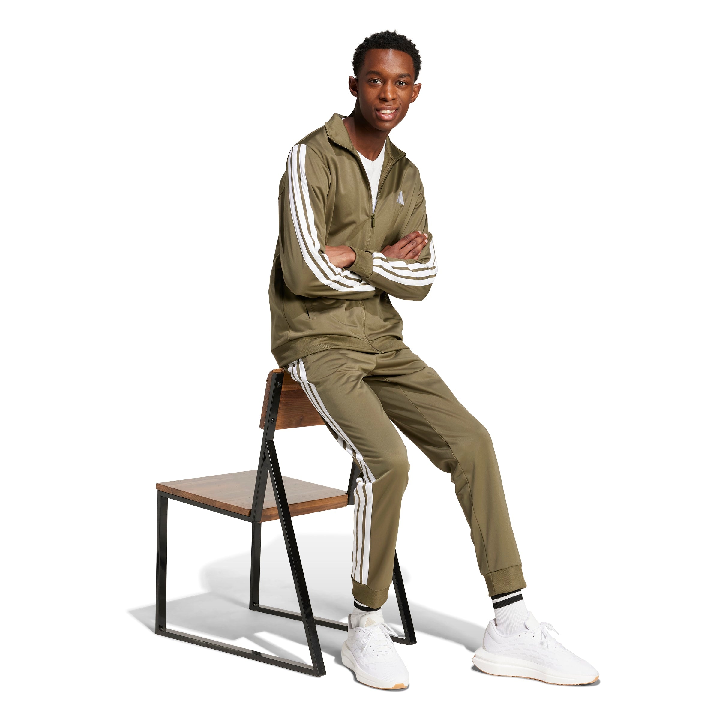 Adidas trainingspak M 3 stripes TT olive