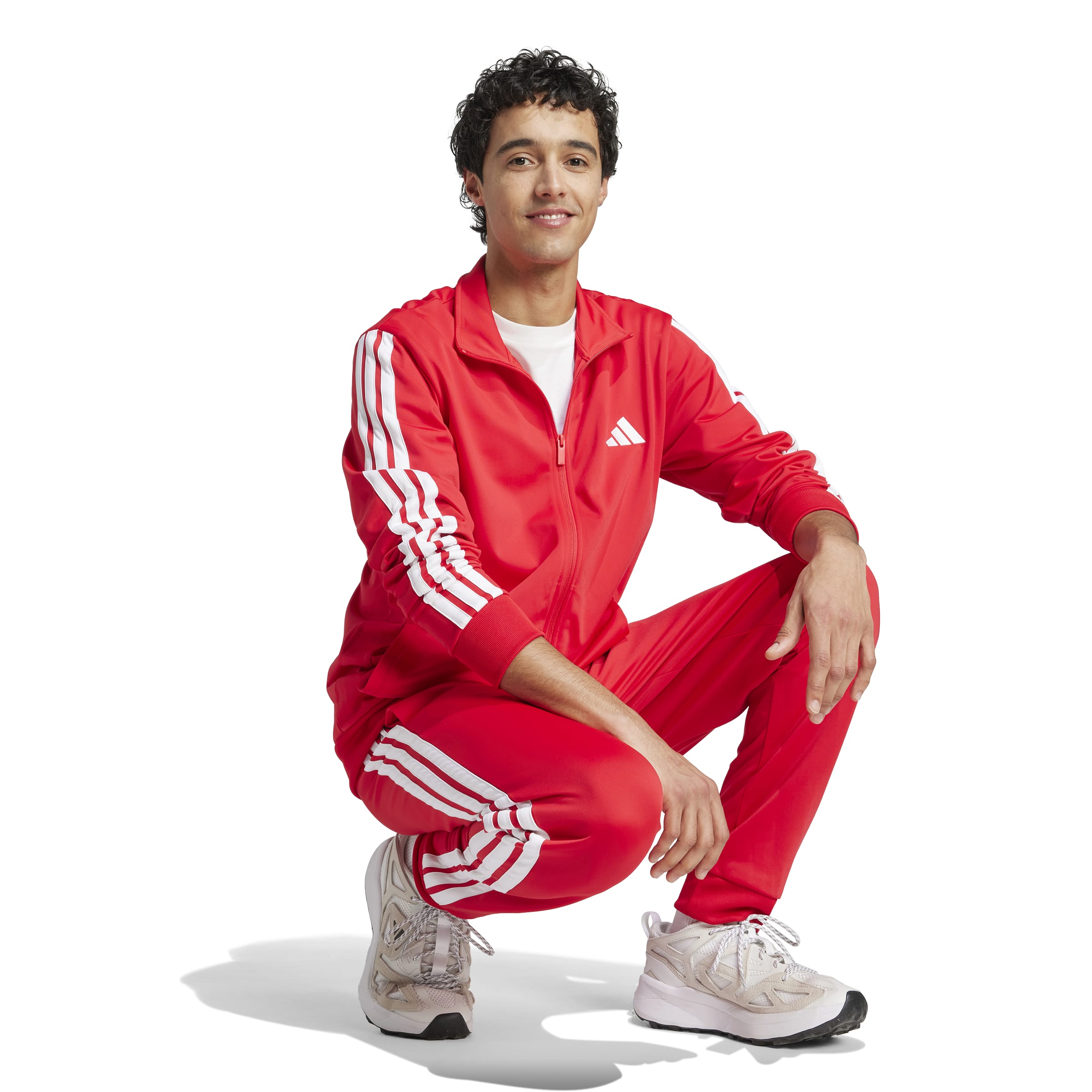 Adidas trainingspak M 3 stripes TT rood
