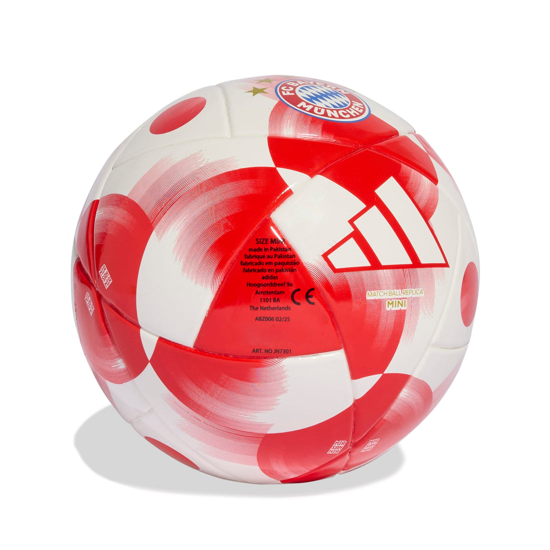 FC Bayern München bal Adidas Club home maat 1 (Mini) rood/wit