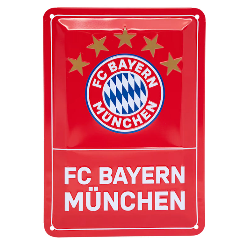 FC Bayern München plaat 2 stuks 20 x 15 cm rood