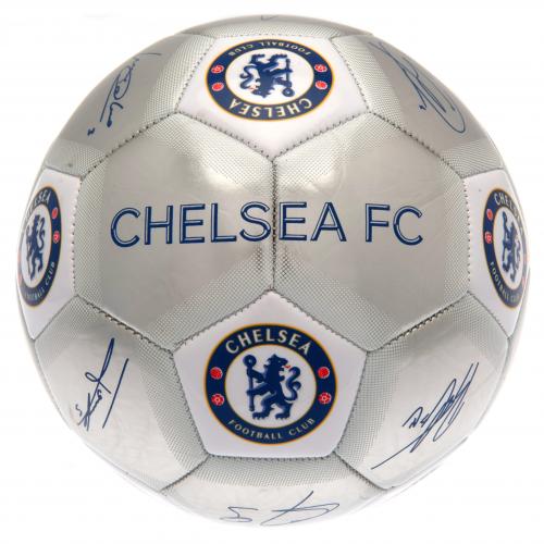 Chelsea ball signatures size 5 silver — Size 5