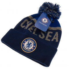 Chelsea muts pompon tekst blauw/grijs