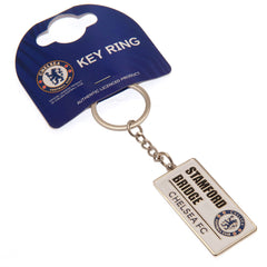 Chelsea key ring plate Stamford Bridge white