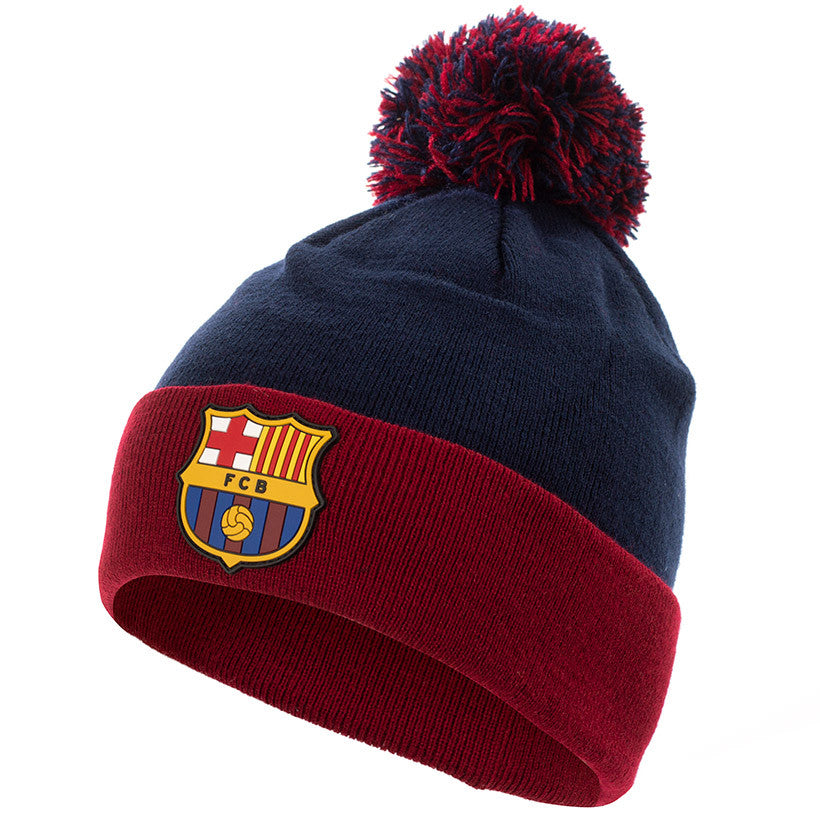 FC Barcelona muts pompon tassel rood/blauw