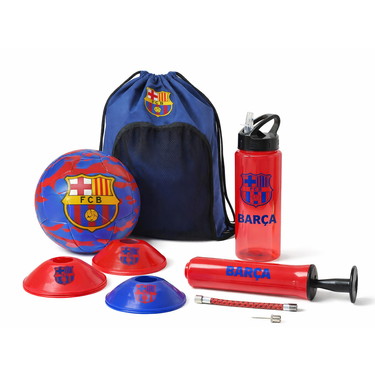 FC Barcelona trainingset - Bal - Gymtas - Drinkfles - Pomp - Pionnen