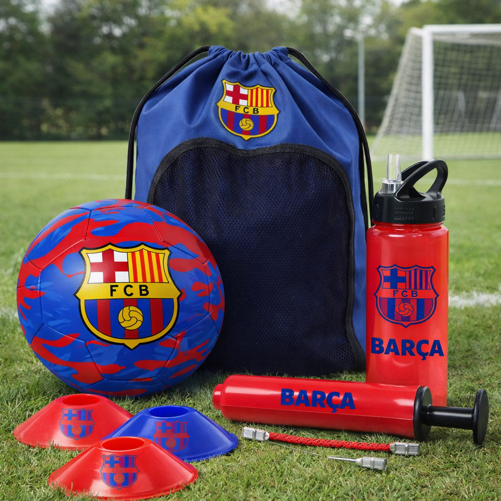 FC Barcelona trainingset - Bal - Gymtas - Drinkfles - Pomp - Pionnen
