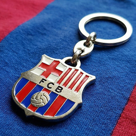 FC Barcelona sleutelhanger logo zilver