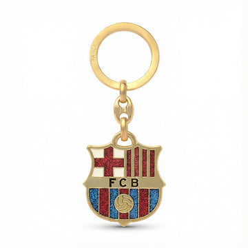 FC Barcelona sleutelhanger logo goud glitter