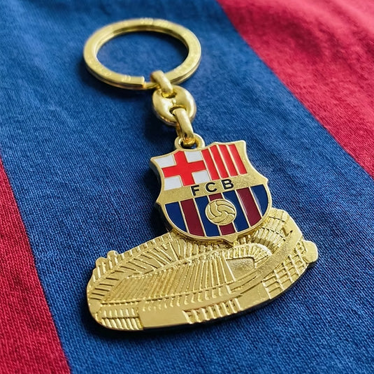 FC Barcelona sleutelhanger Camp Nou goud