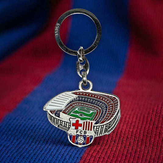 FC Barcelona sleutelhanger Campo zilver
