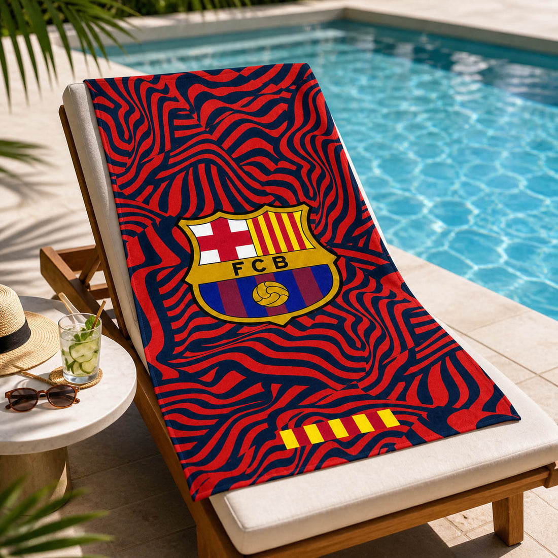 FC Barcelona handdoek Swirl rood 70 x 140 cm