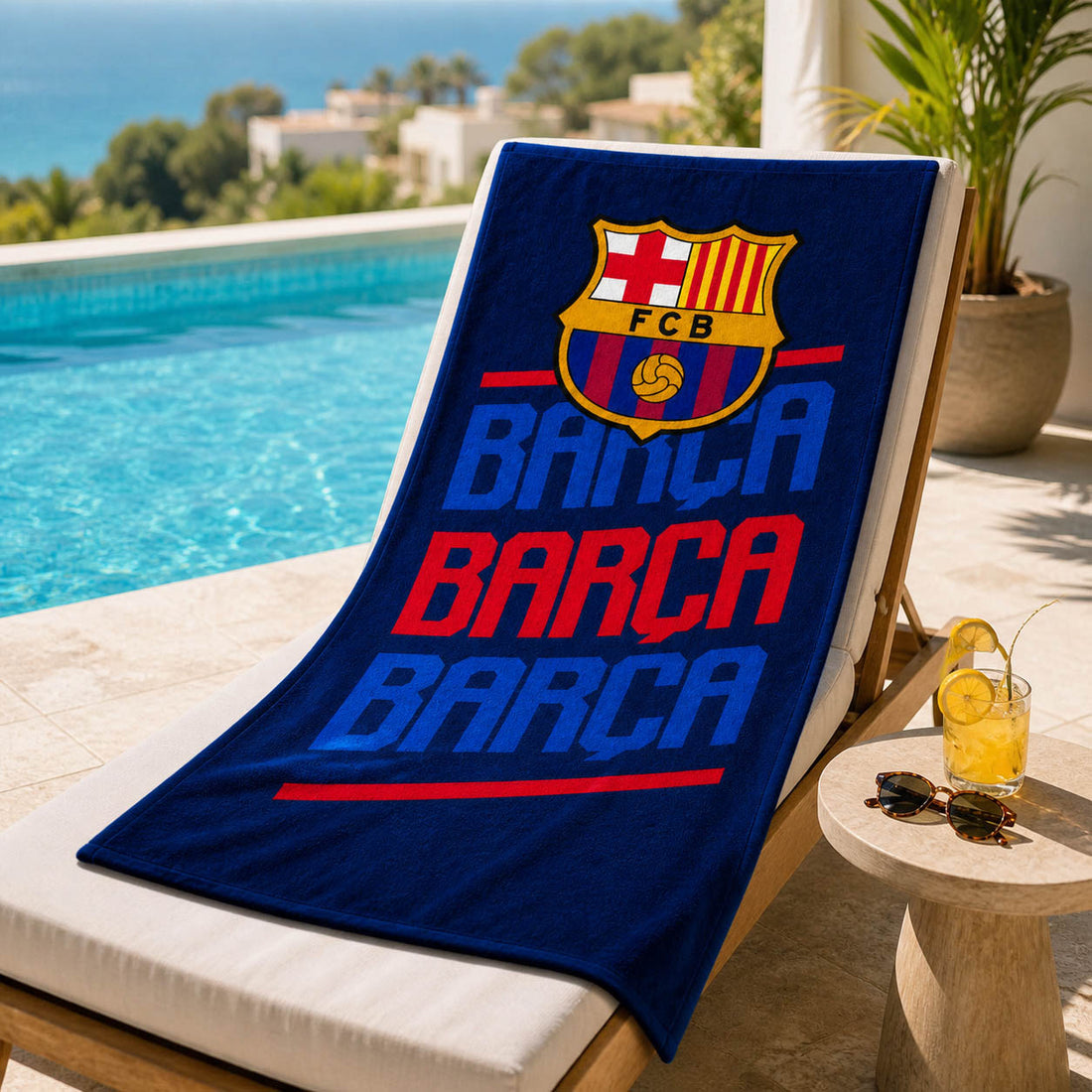FC Barcelona handdoek Barça blauw 70 x 140 cm