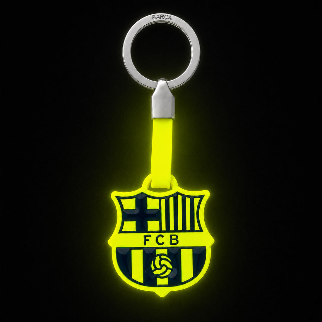 FC Barcelona sleutelhanger logo fluo geel