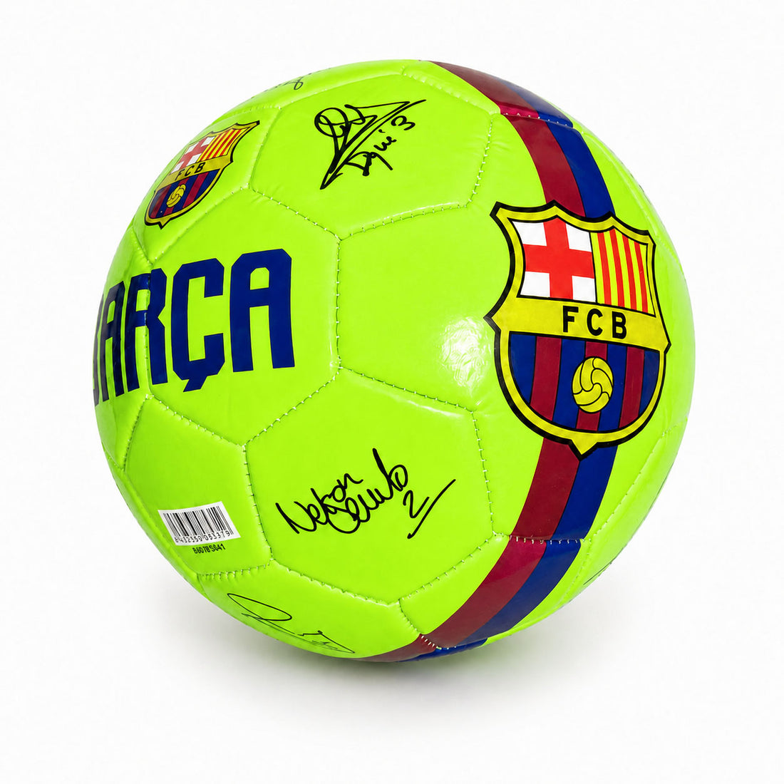 FC Barcelona bal away retro handtekeningen groen