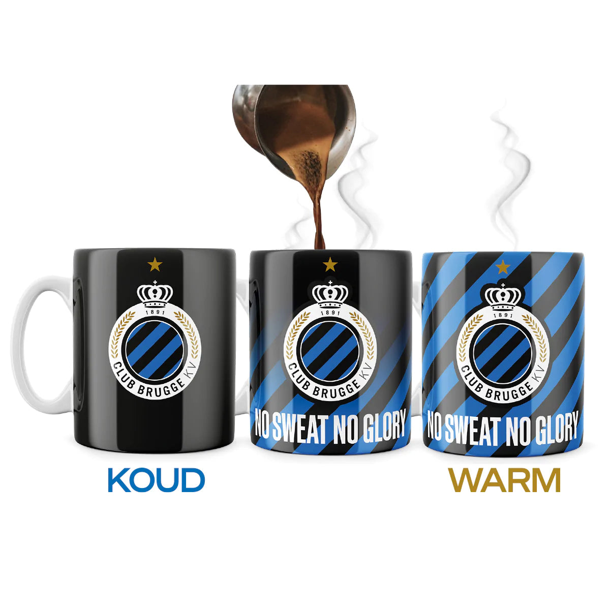 Club Brugge mug color changing No Sweat No Glory