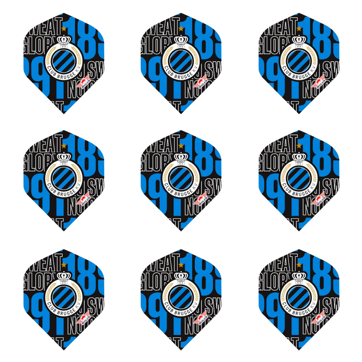 Club Brugge flights set Bull's 9 pieces 1891