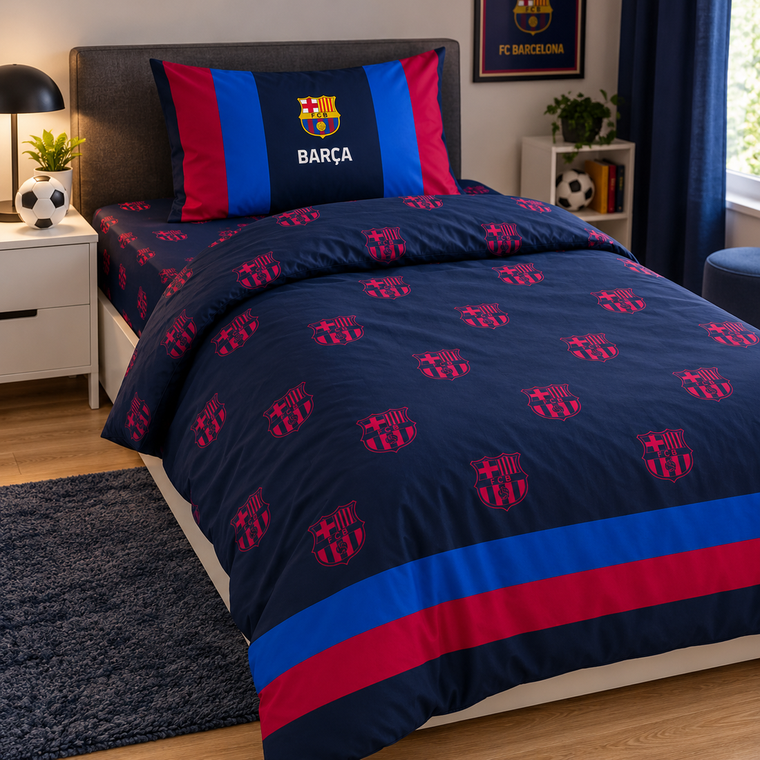 FC Barcelona dekbedovertrek + hoeslaken 1 persoons