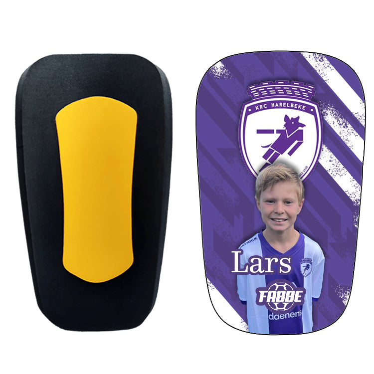 Gepersonaliseerde scheenbeschermers met foto + logo en naam - Flexibel