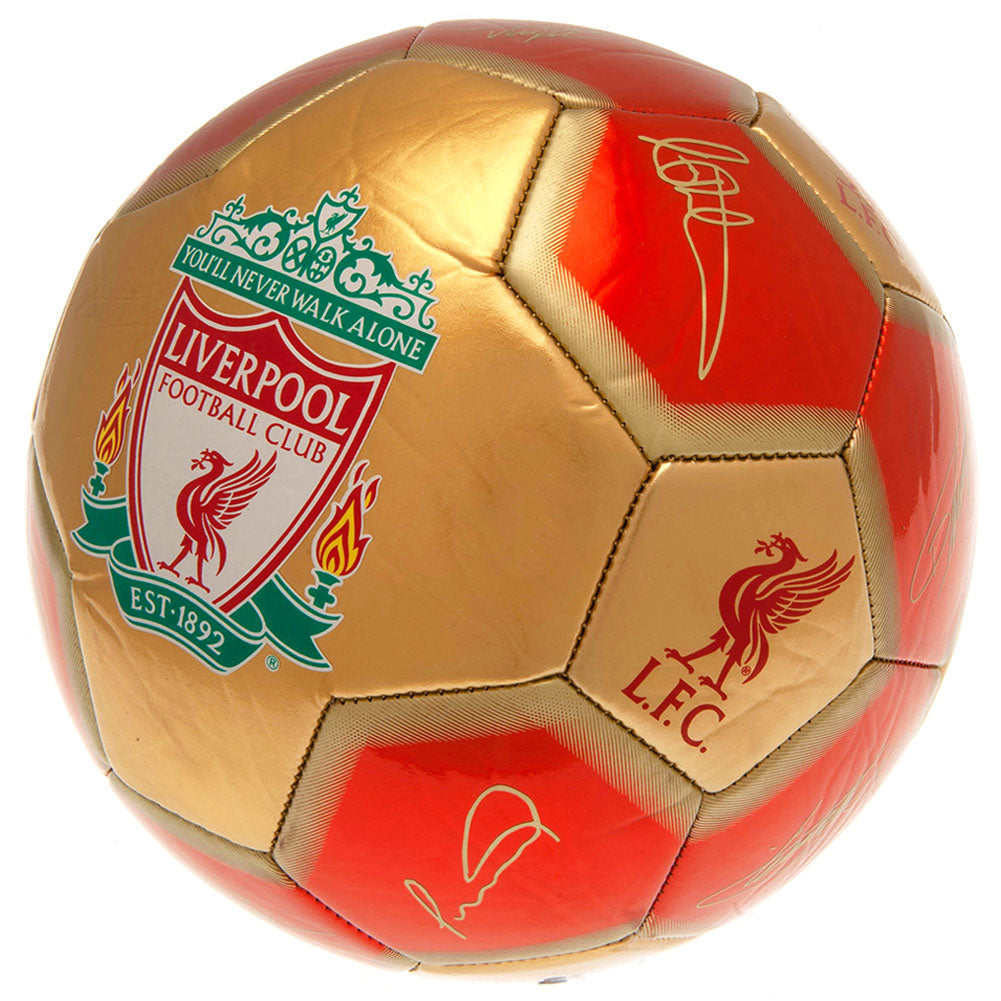 Liverpool ball signatures YNWA red/gold