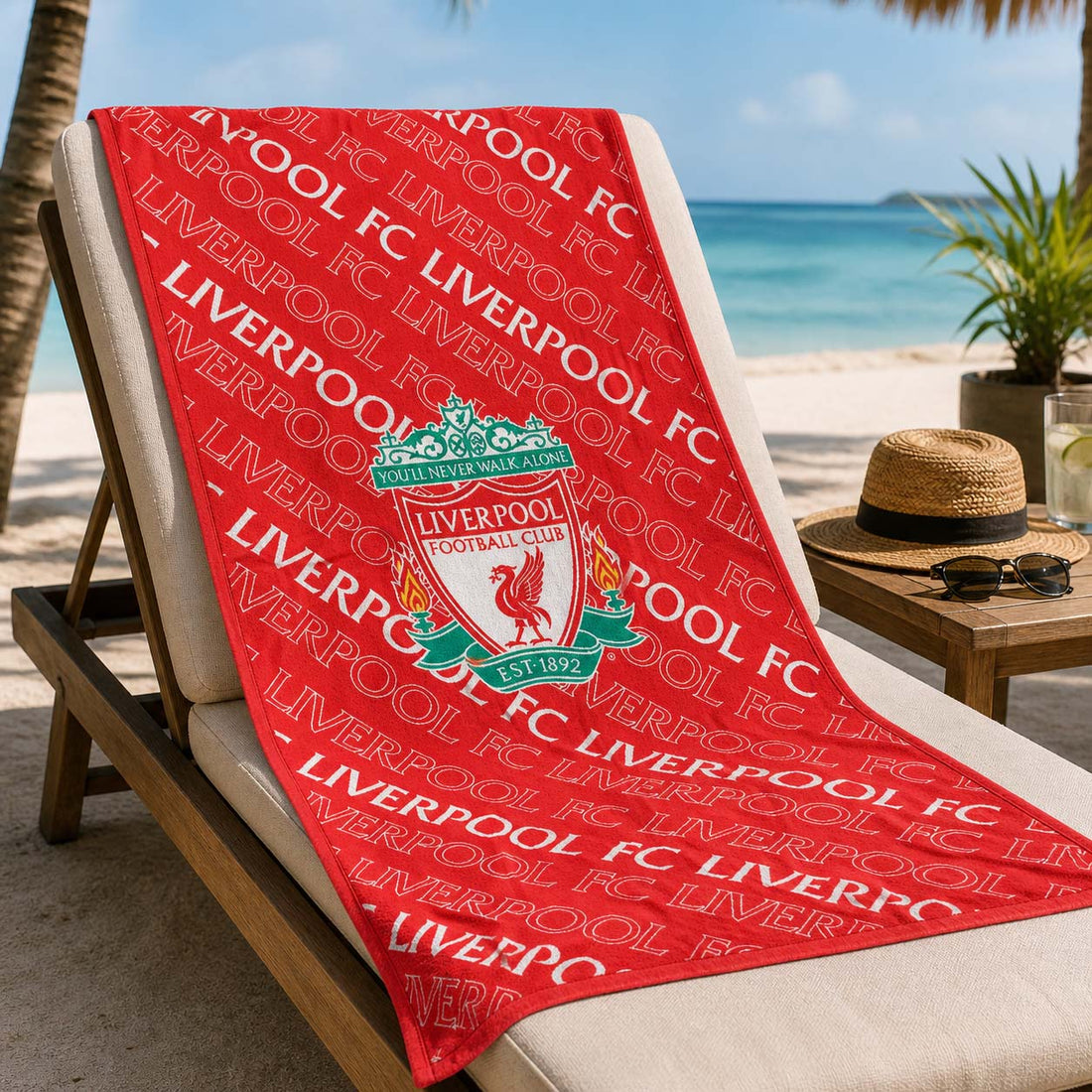 Liverpool handdoek TX rood 70 x 140 cm