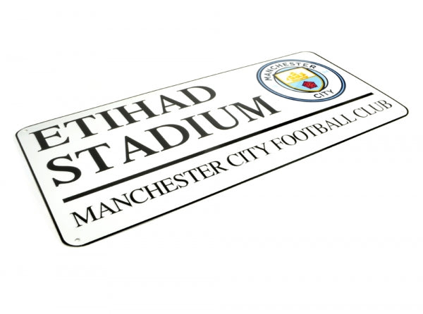 Manchester City plaat wit 40 x 18 cm