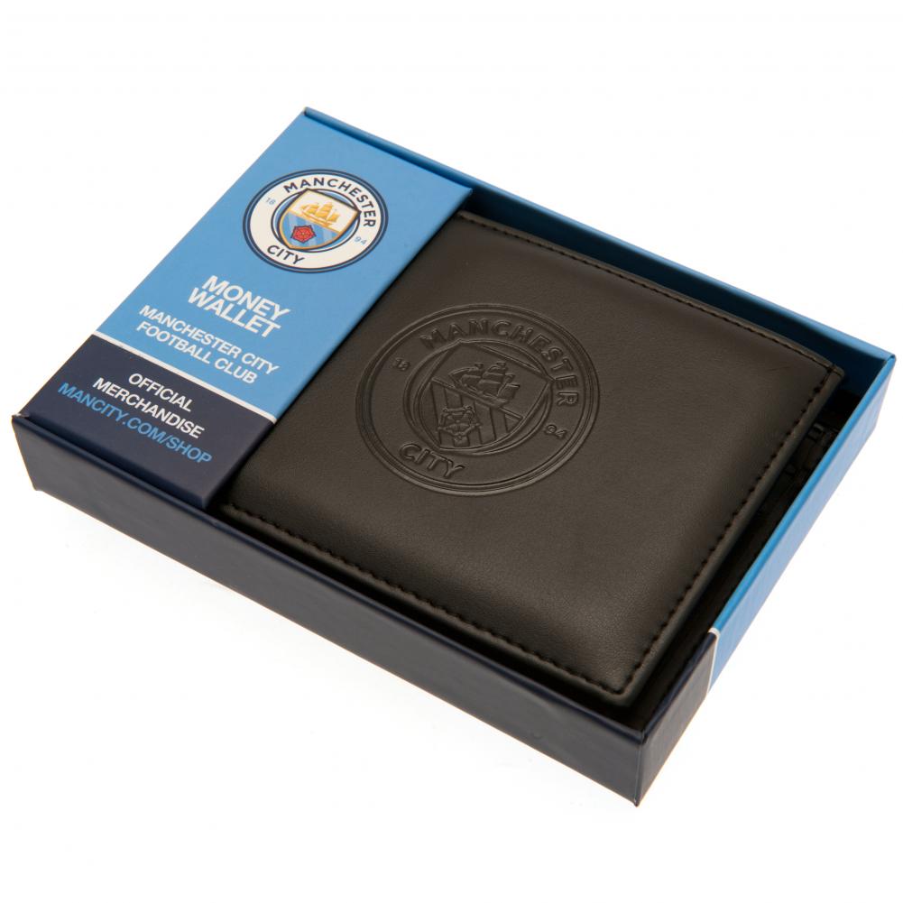 Manchester City portefeuille leder reliëf logo