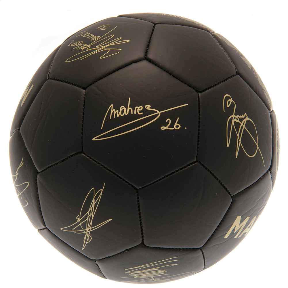 Signatures du ballon Manchester City fantôme noir/or