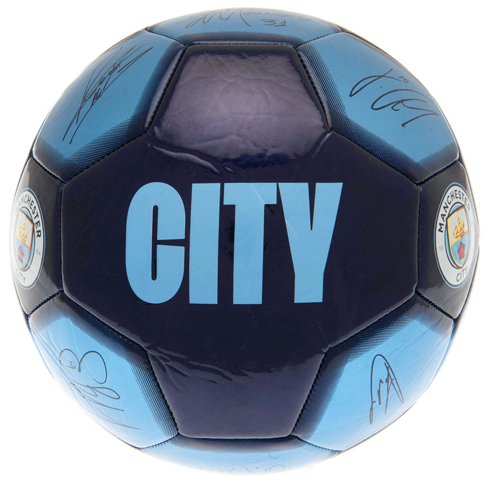 Ballon Manchester City signatures SIG bleu