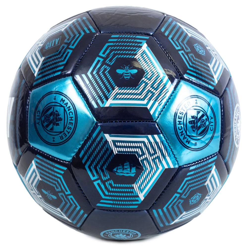 Ballon Manchester City signatures SIG bleu — Taille 5